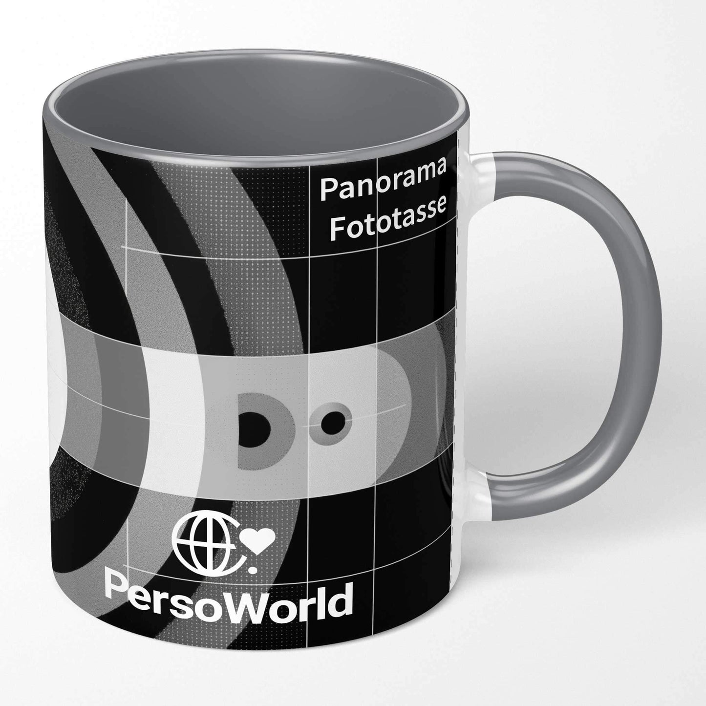 Farbige Panorama-Fototasse gestalten | Mit farbigem Henkel & Innenleben | Persoworld