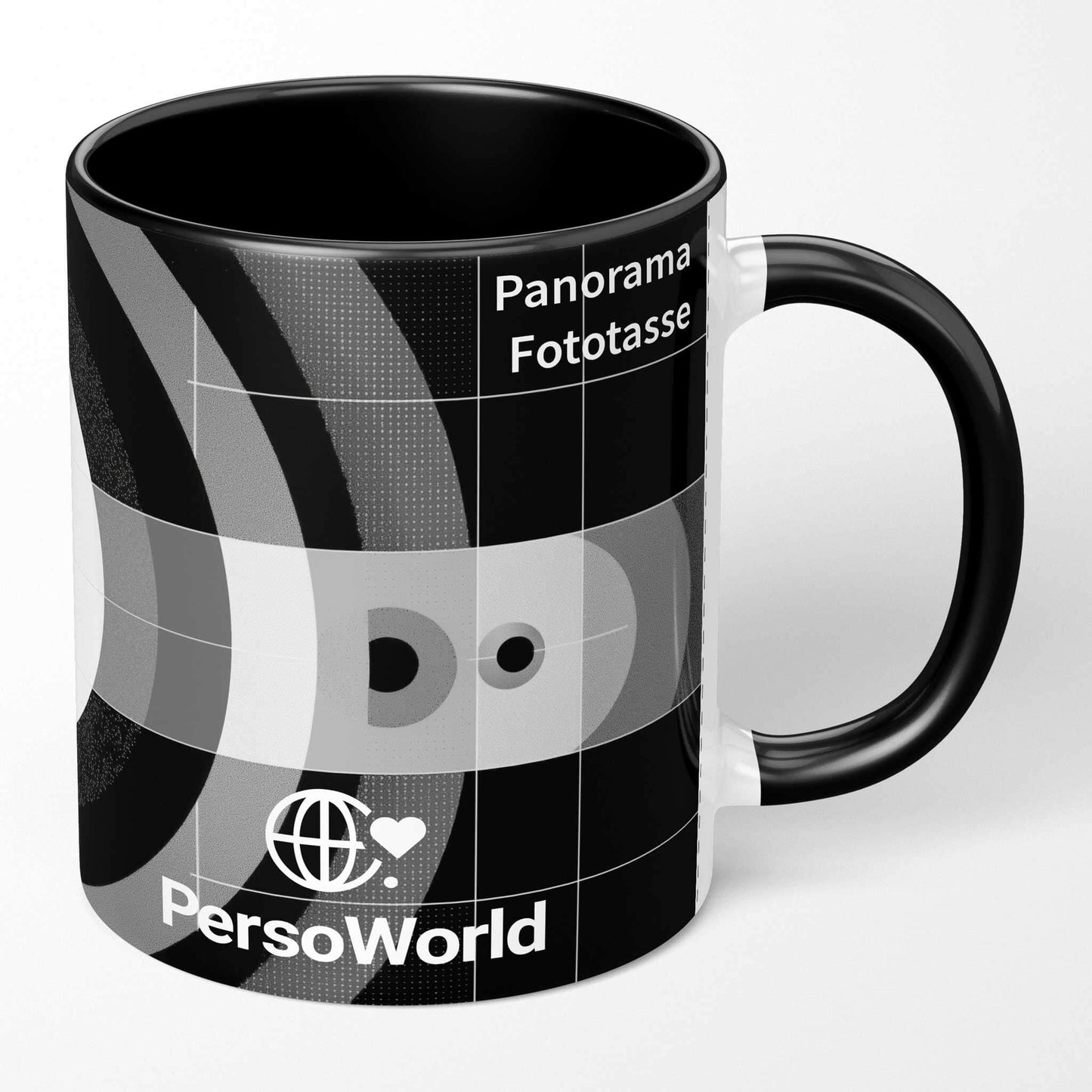 Farbige Panorama-Fototasse gestalten | Mit farbigem Henkel & Innenleben | Persoworld