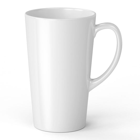 Lattetasse – weiße Keramiktasse im modernen Design – Persoworld