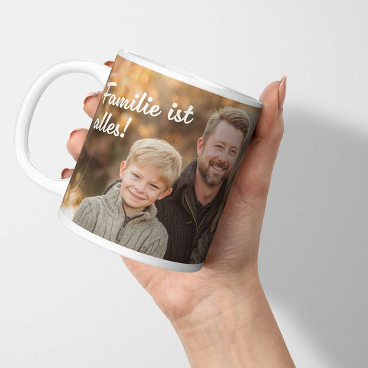 Personalisierte Fototasse bedrucken | Hochwertige Keramiktasse selbst gestalten